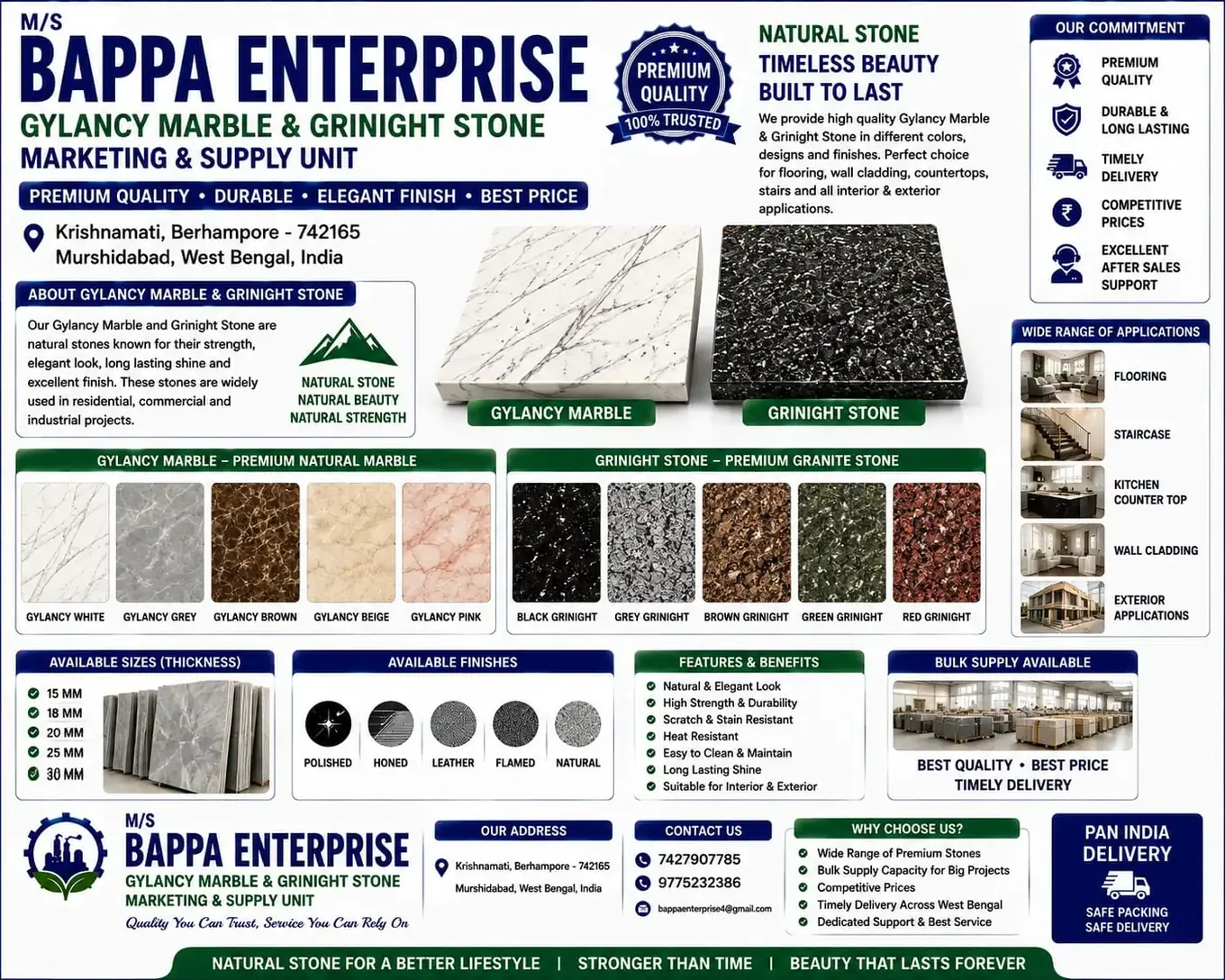 Gylancy Marble & Grinight Stone datasheet